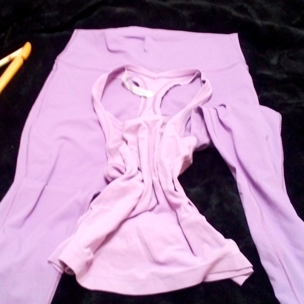 Lavender sweatpants and tank size large